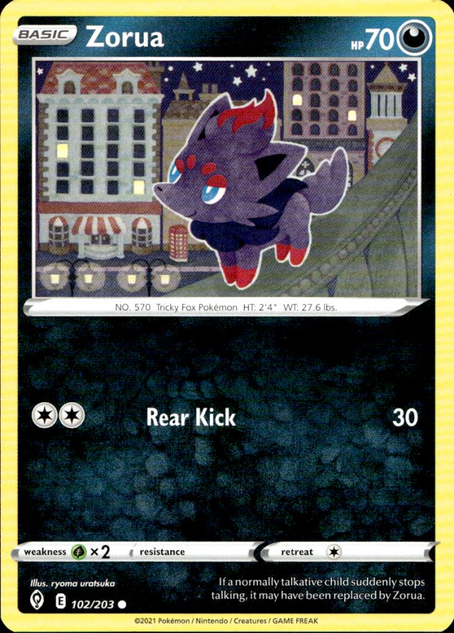Scanned front of Zorua